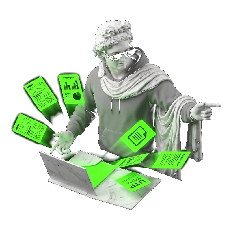 Аполлон распаковывает готовый комплект — символ DaBro